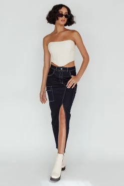 Mercury Retrograde Pocket Midi Skirt Indigo -Fashion women's clothing AH0238B01 20INDIGO 5