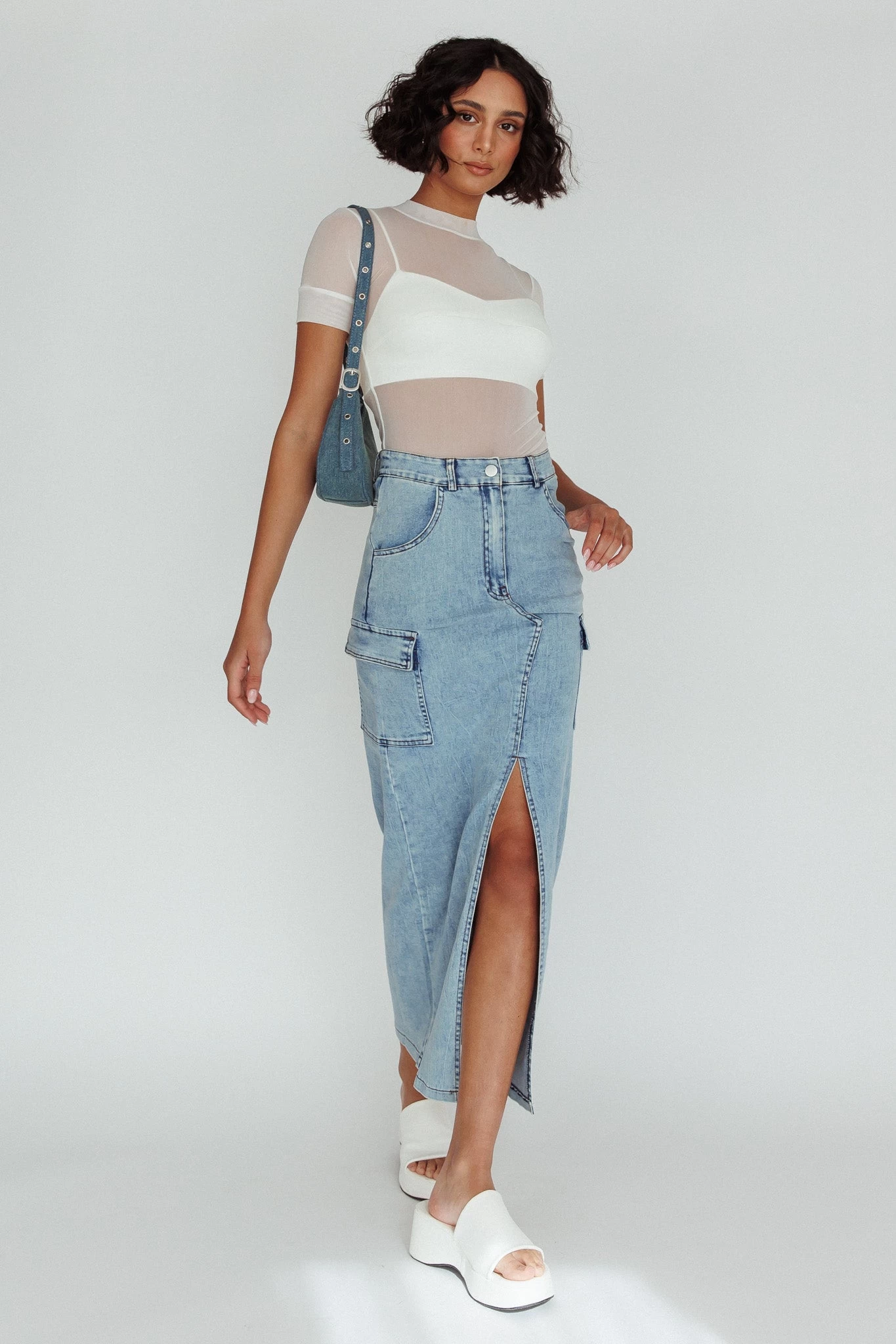Mercury Retrograde Pocket Midi Skirt Denim 5 Mercury Retrograde Pocket Midi Skirt Denim - Image 5