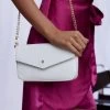 Peta And Jain Munroe Embossed Flap Bag White