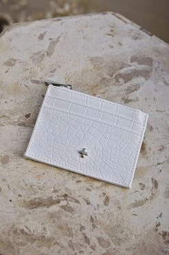 Peta And Jain Raya Embossed Card Holder White -Fashion women's clothing BG00024 20WHITE 2