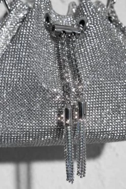 Hannah Diamante Bucket Bag Silver -Fashion women's clothing BG00030 20SILVER 4