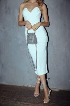 Fifth Avenue Diamante Bucket Bag Silver -Fashion women's clothing BG00031 20SILVER 2