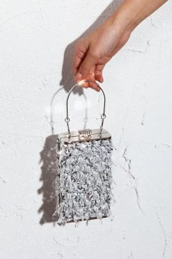 Dancing In September Sequin Rectangle Bag Silver