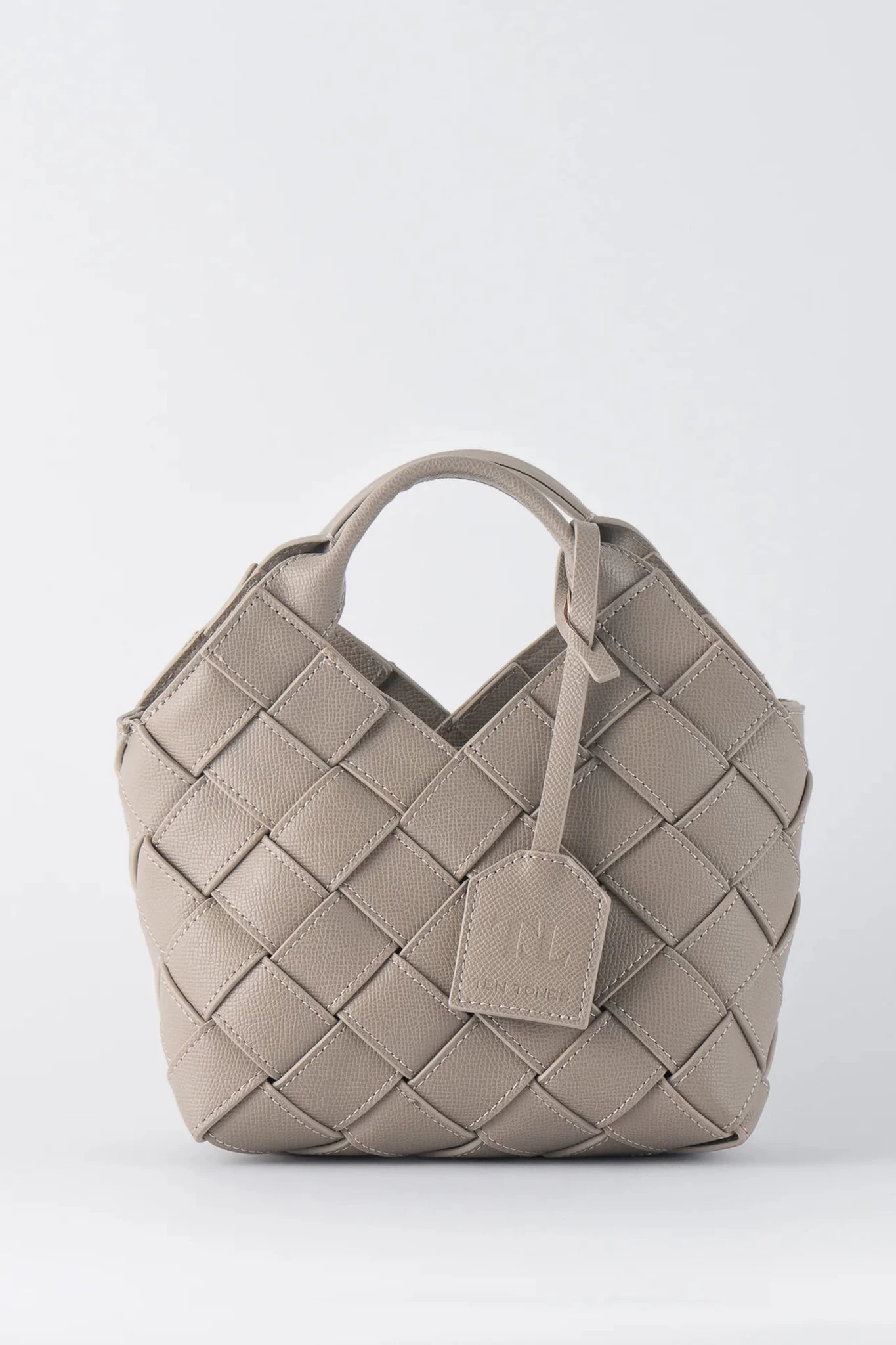 TEN TONES Clementine Woven Mini Tote Beige 1 TEN TONES Clementine Woven Mini Tote Beige