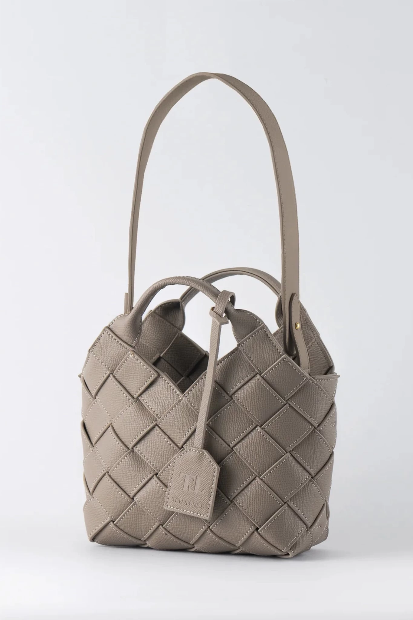 TEN TONES Clementine Woven Mini Tote Beige 3 TEN TONES Clementine Woven Mini Tote Beige - Image 3