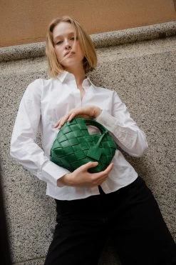 TEN TONES Clementine Woven Mini Tote Green -Fashion women's clothing BGTT07 20GREEN 5