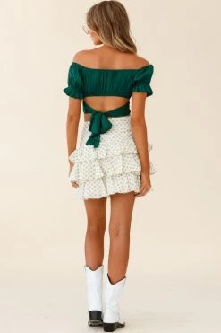 Let Them Eat Cake Triple Ruffle Skirt Green -Fashion women's clothing CM0069D03 GREEN 2