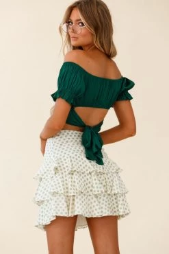Let Them Eat Cake Triple Ruffle Skirt Green -Fashion women's clothing CM0069D03 GREEN 6