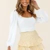 Let Them Eat Cake Triple Ruffle Skirt Polka Dot Yellow