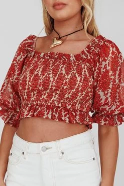 Meet Cute Shirred Bust Off-Shoulder Crop Top Floral Beige 8 Meet Cute Shirred Bust Off-Shoulder Crop Top Floral Beige -Fashion women's clothing CM0319D 20BEIGE 4