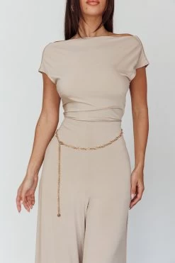 Lucinda Twist Back Jumpsuit Oat 8 Lucinda Twist Back Jumpsuit Oat -Fashion women's clothing CM1311B07 20OAT 4