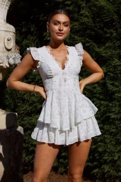 Aylina Scalloped Lace Romper Floral Yellow 12 Aylina Scalloped Lace Romper Floral Yellow -Fashion women's clothing CM1623B02 20YELLOW 6