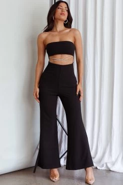 Nohemi Strapless Diamante Jumpsuit Black -Fashion women's clothing CM1934J06 20BLACK 2