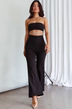 Nohemi Strapless Diamante Jumpsuit Black -Fashion women's clothing CM1934J06 20BLACK 6
