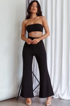Nohemi Strapless Diamante Jumpsuit Black -Fashion women's clothing CM1934J06 20BLACK 7