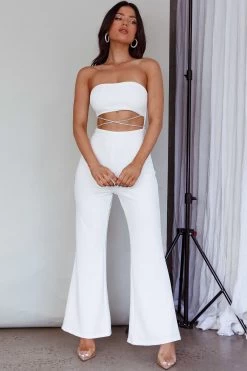 Nohemi Strapless Diamante Jumpsuit White -Fashion women's clothing CM1934J06 20WHITE 5