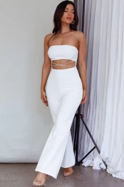 Nohemi Strapless Diamante Jumpsuit White -Fashion women's clothing CM1934J06 20WHITE 6