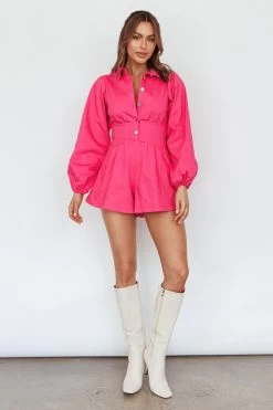 Zurich Pleated Waist Romper Plum 9 Zurich Pleated Waist Romper Plum -Fashion women's clothing CM3035D09 20PLUM 2