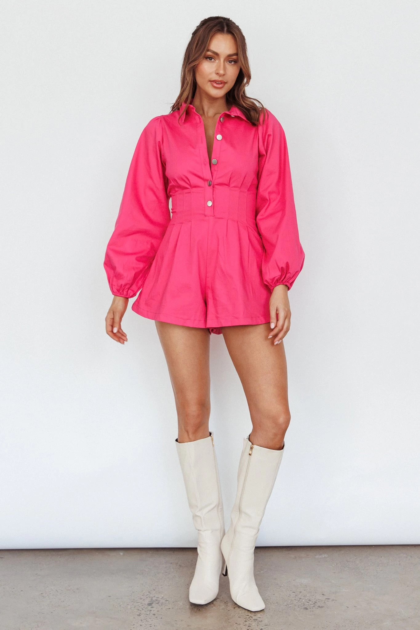 Zurich Pleated Waist Romper Plum 3 Zurich Pleated Waist Romper Plum - Image 3