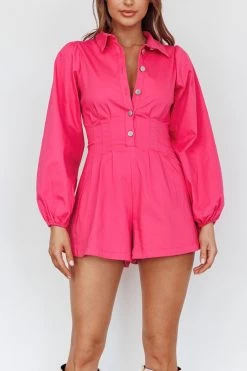 Zurich Pleated Waist Romper Plum 10 Zurich Pleated Waist Romper Plum -Fashion women's clothing CM3035D09 20PLUM 4