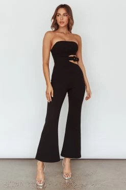 Glisten Cut-Out Buckle Waist Jumpsuit Black -Fashion women's clothing CM3071D03 20BLACK 5
