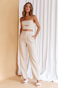 Lyrics Straight Leg Pants Oat 10 Lyrics Straight Leg Pants Oat -Fashion women's clothing CM4075D P 20OAT 2