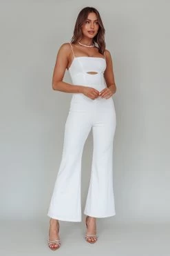 Lyrics Keyhole Jumpsuit White -Fashion women's clothing CM4075D01 20WHITE 2