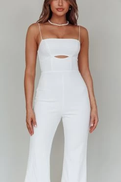 Lyrics Keyhole Jumpsuit White -Fashion women's clothing CM4075D01 20WHITE 4