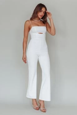Lyrics Keyhole Jumpsuit White -Fashion women's clothing CM4075D01 20WHITE 6