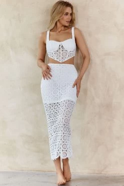 Milano Crochet Lace Crop Top White 16 Milano Crochet Lace Crop Top White -Fashion women's clothing CM5019D T 20WHITE 8