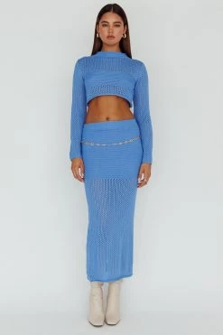 Bayside Long Sleeve Crochet Top Ocean -Fashion women's clothing CM6013H01 T 20OCEAN 6