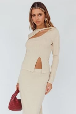 Rossana Twist Neck Keyhole Top Butter -Fashion women's clothing CM6135H T 20BUTTER 5