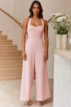 Remember This Halterneck Wide Leg Jumpsuit Blush 8 Remember This Halterneck Wide Leg Jumpsuit Blush -Fashion women's clothing EH0005JC01 20BLUSH 2