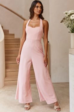 Remember This Halterneck Wide Leg Jumpsuit Blush 9 Remember This Halterneck Wide Leg Jumpsuit Blush -Fashion women's clothing EH0005JC01 20BLUSH 4