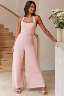 Remember This Halterneck Wide Leg Jumpsuit Blush 10 Remember This Halterneck Wide Leg Jumpsuit Blush -Fashion women's clothing EH0005JC01 20BLUSH 5