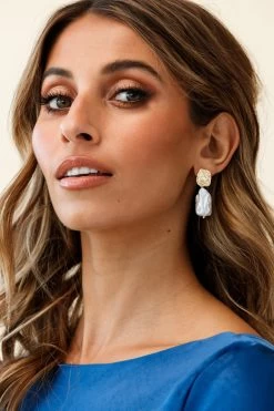 Antigua Baroque Pearl Earrings Gold -Fashion women's clothing ER00014 GOLD 2