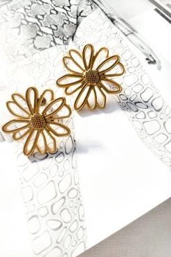 Lazy Daisy Earrings Gold -Fashion women's clothing ER00028 GOLD 3