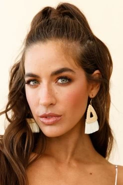 Koko Woven Triangle Straw Earrings Natural -Fashion women's clothing ER00039 NATURAL 3