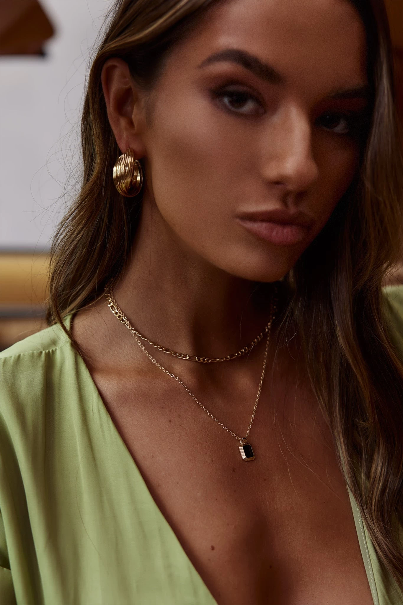 Celia Twist Hoop Earrings Gold 2 Celia Twist Hoop Earrings Gold - Image 2