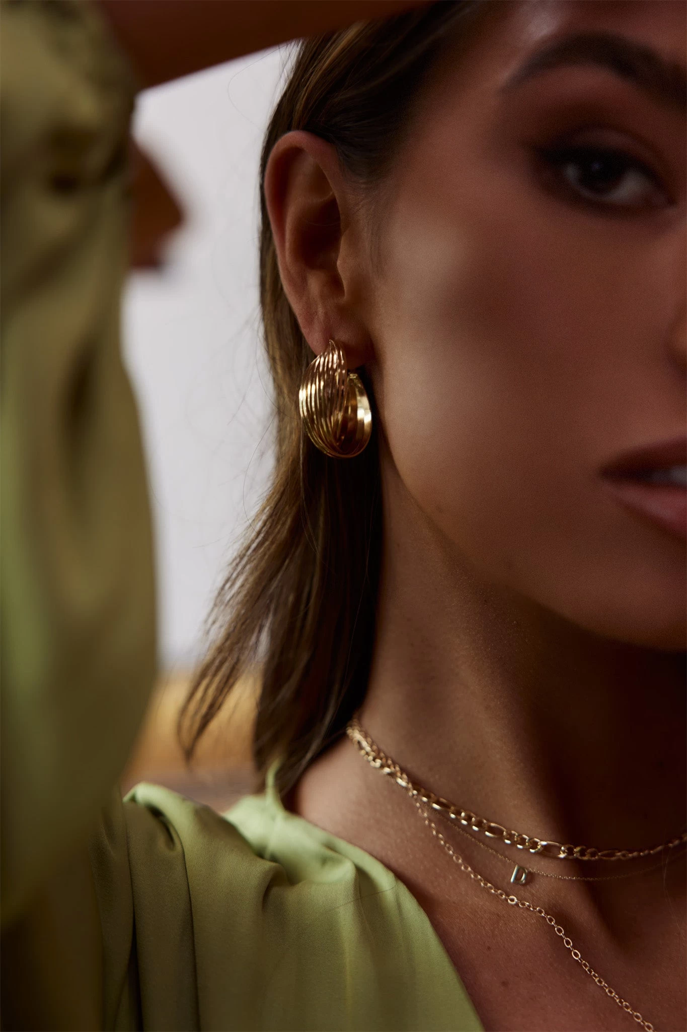 Celia Twist Hoop Earrings Gold 4 Celia Twist Hoop Earrings Gold - Image 4