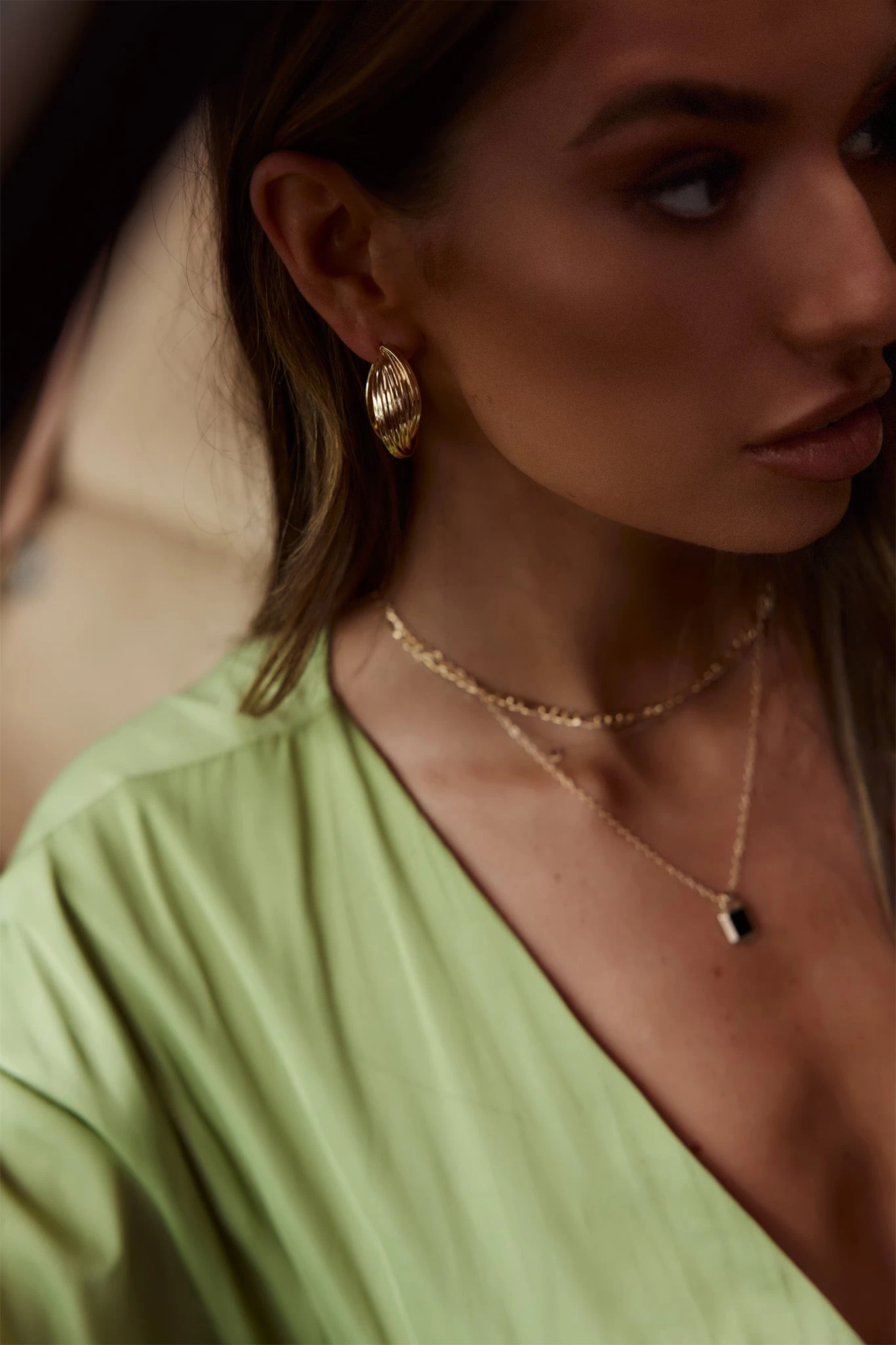 Celia Twist Hoop Earrings Gold 5 Celia Twist Hoop Earrings Gold - Image 5