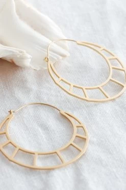 Dinah Hoop Earrings Gold 5 Dinah Hoop Earrings Gold -Fashion women's clothing ER00070 20GOLD 2