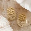 Nairobi Woven Rattan Earrings Gold