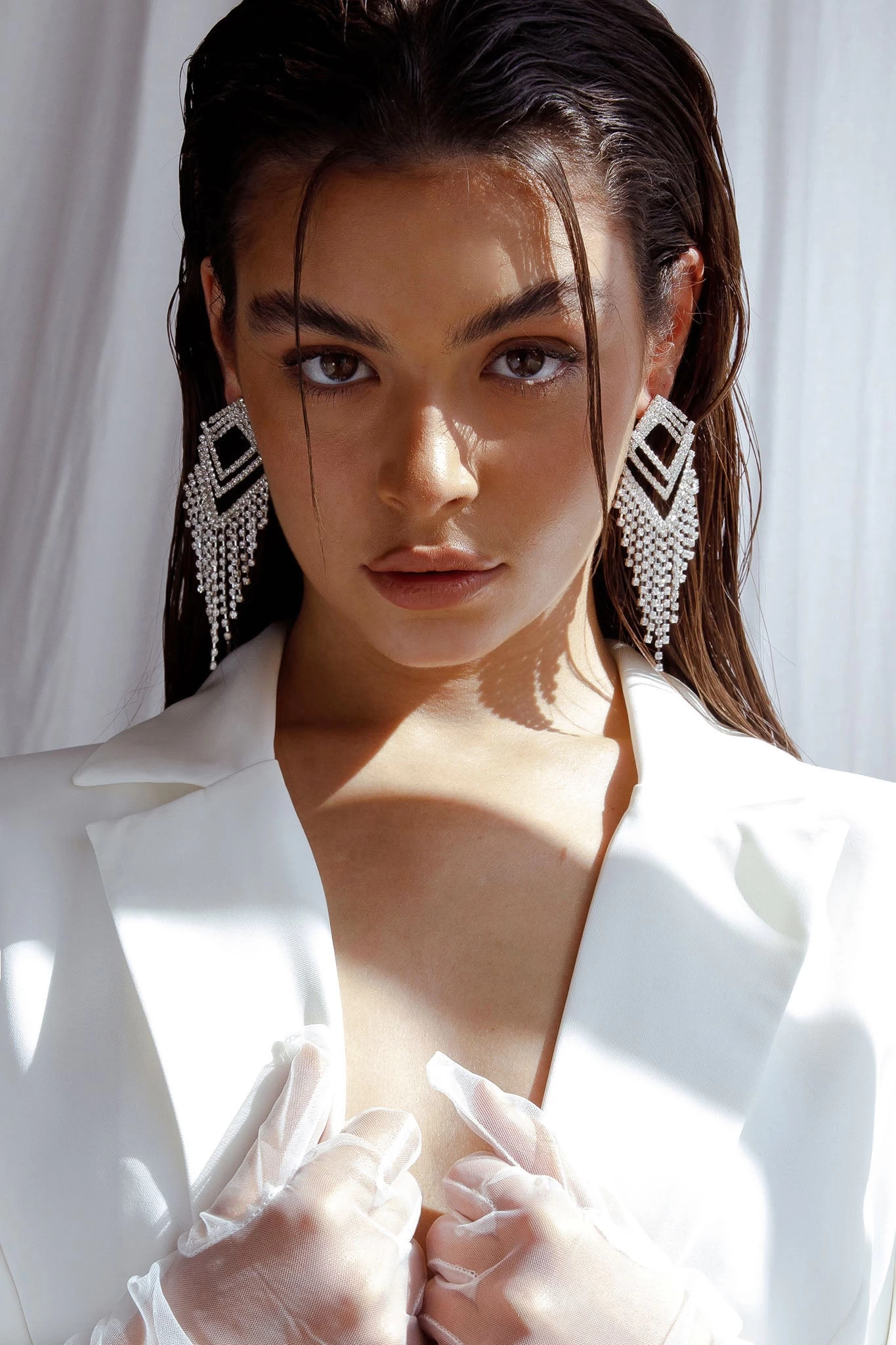 Kate Diamante Kite Drop Earrings Silver 1 Kate Diamante Kite Drop Earrings Silver