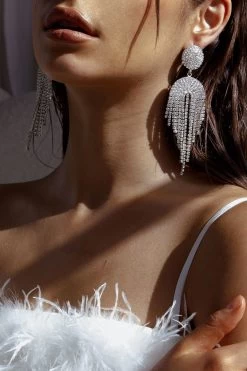 Kiara Circle Cascade Earrings Silver -Fashion women's clothing ER00089 20SILVER 2