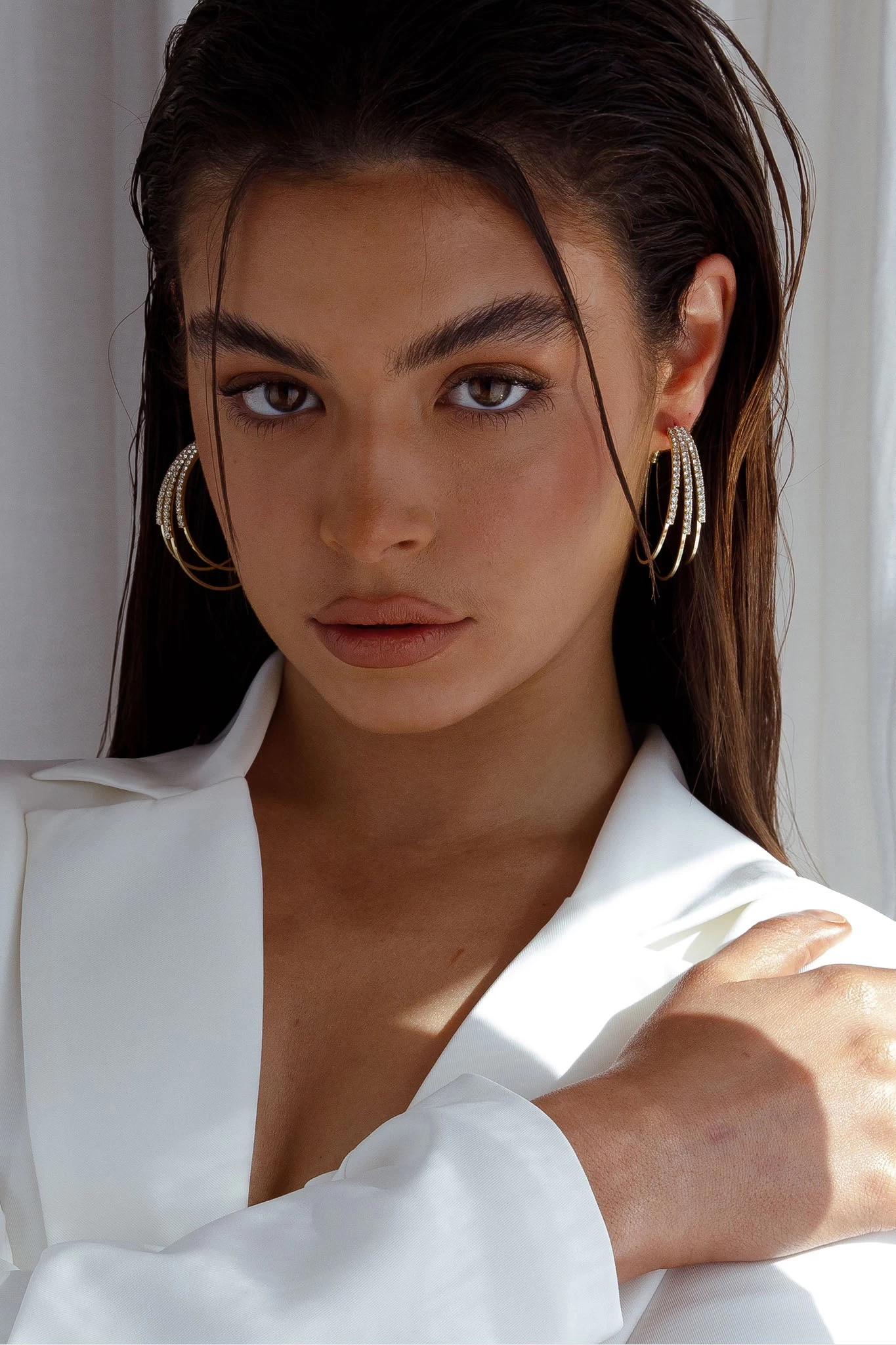 Zilla Triple Hoop Earrings Gold 1 Zilla Triple Hoop Earrings Gold