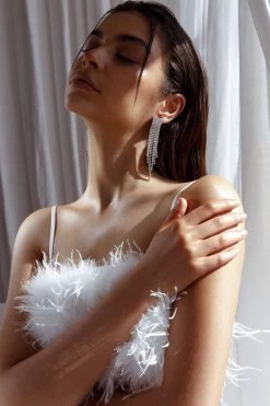 Zarah Diamante Tassel Earrings Silver 8 Zarah Diamante Tassel Earrings Silver -Fashion women's clothing ER00094 20SILVER 4