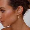 April Diamante Drop Hoop Earrings Clear