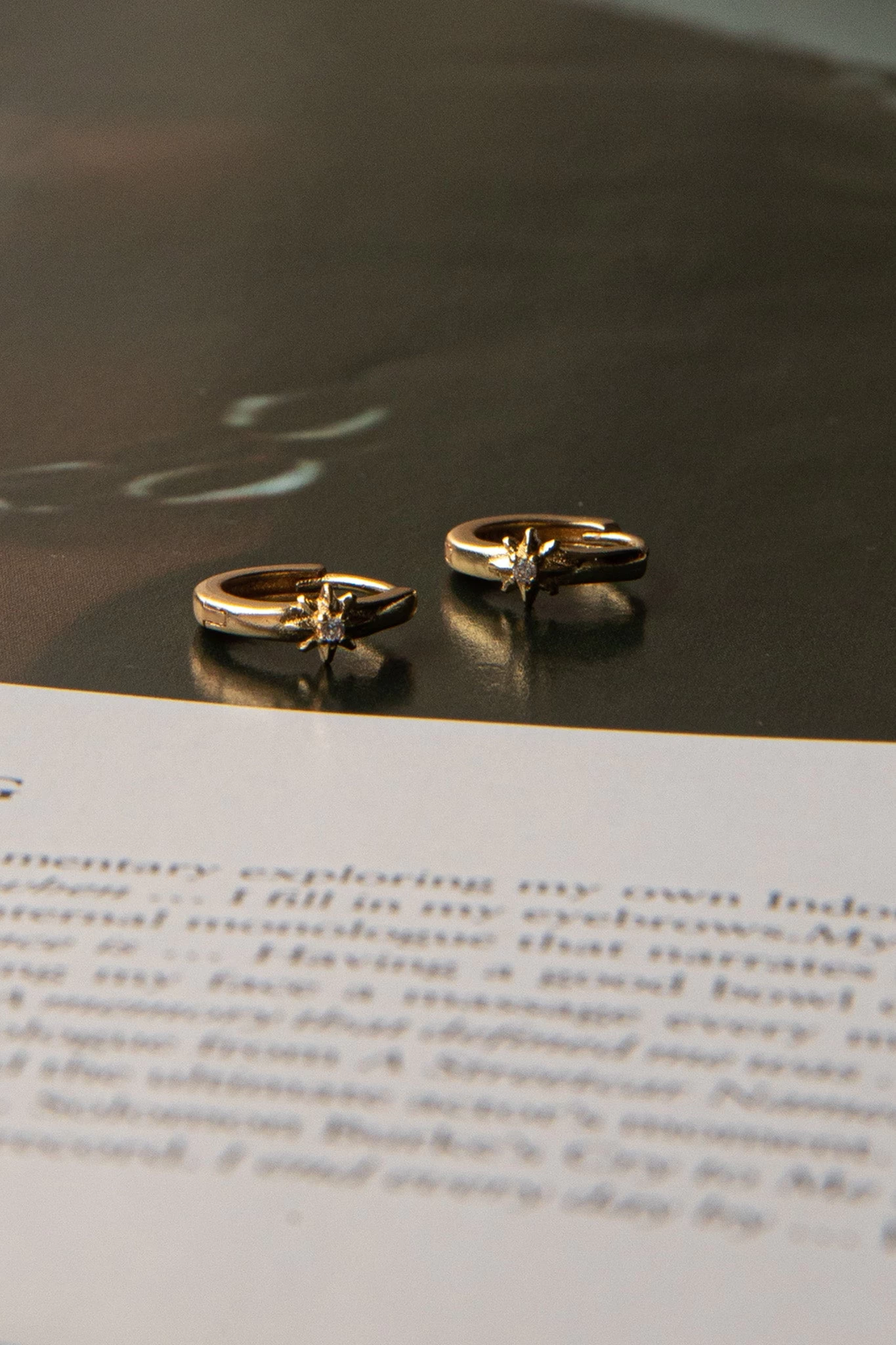 Starlight Diamante Hoop Earrings Gold 2 Starlight Diamante Hoop Earrings Gold - Image 2