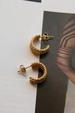 Goldilocks Open Hoop Earrings Gold 8 Goldilocks Open Hoop Earrings Gold -Fashion women's clothing ER0128GOLD 2